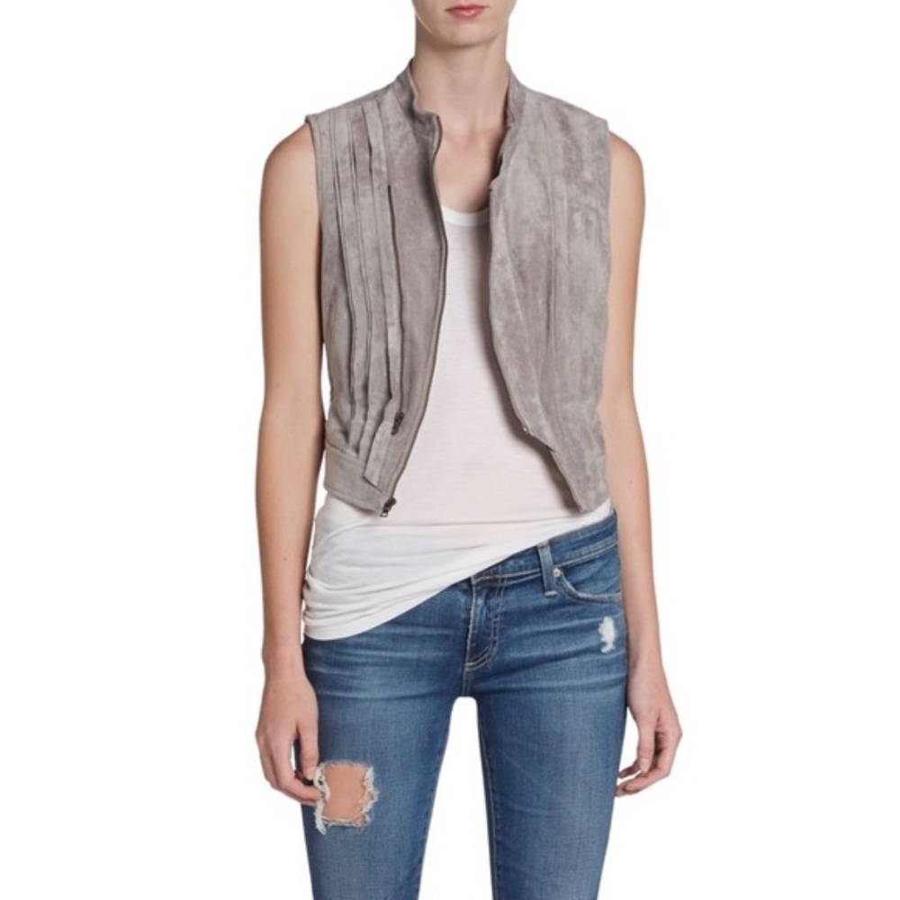 BCBGMaxAzria Damien Vest Hazelnut Moto Crop